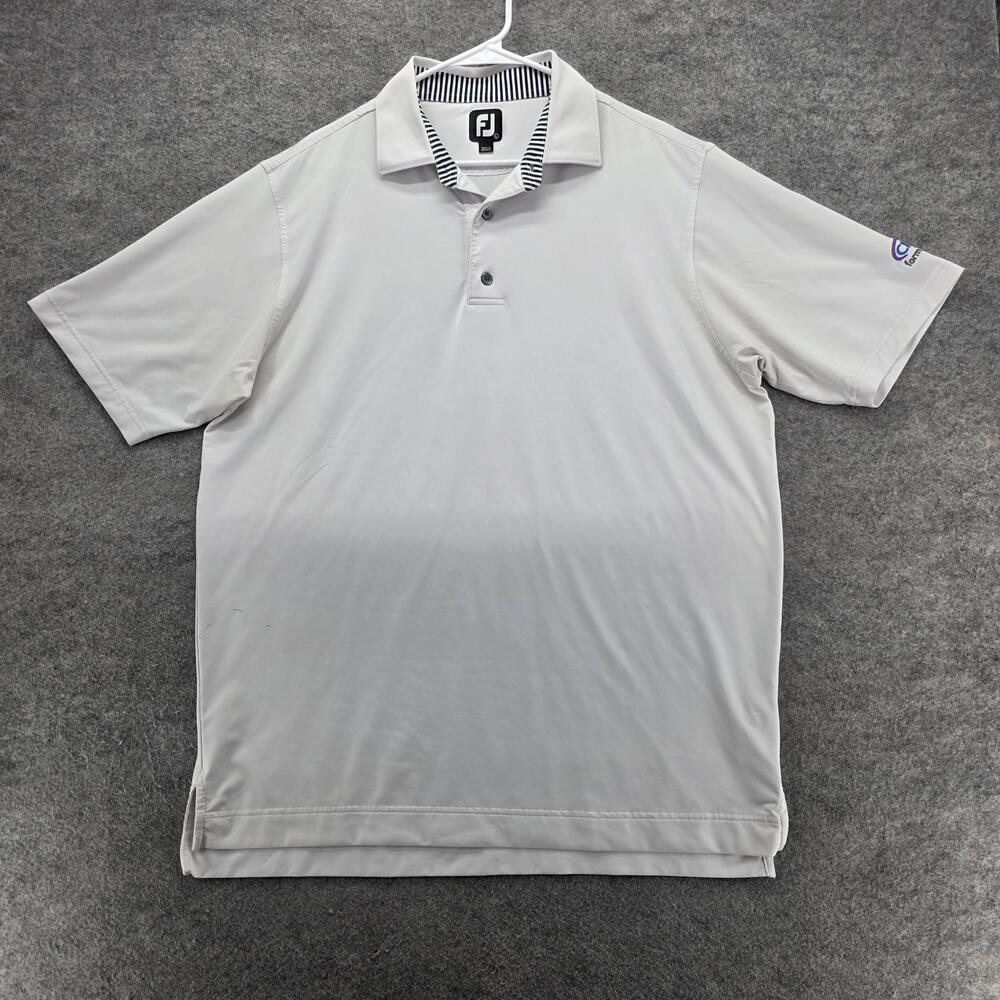 FootJoy Polo Shirt Mens Large Light Gray ProDry Performance Stretch Golf FJ Logo